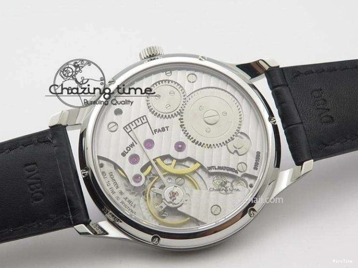 MIROTIME 0322 Portuguese IW545407 Black Dial ZF 1:1 Best Edition On Dark Blue Leather Strap DailyWear 7337